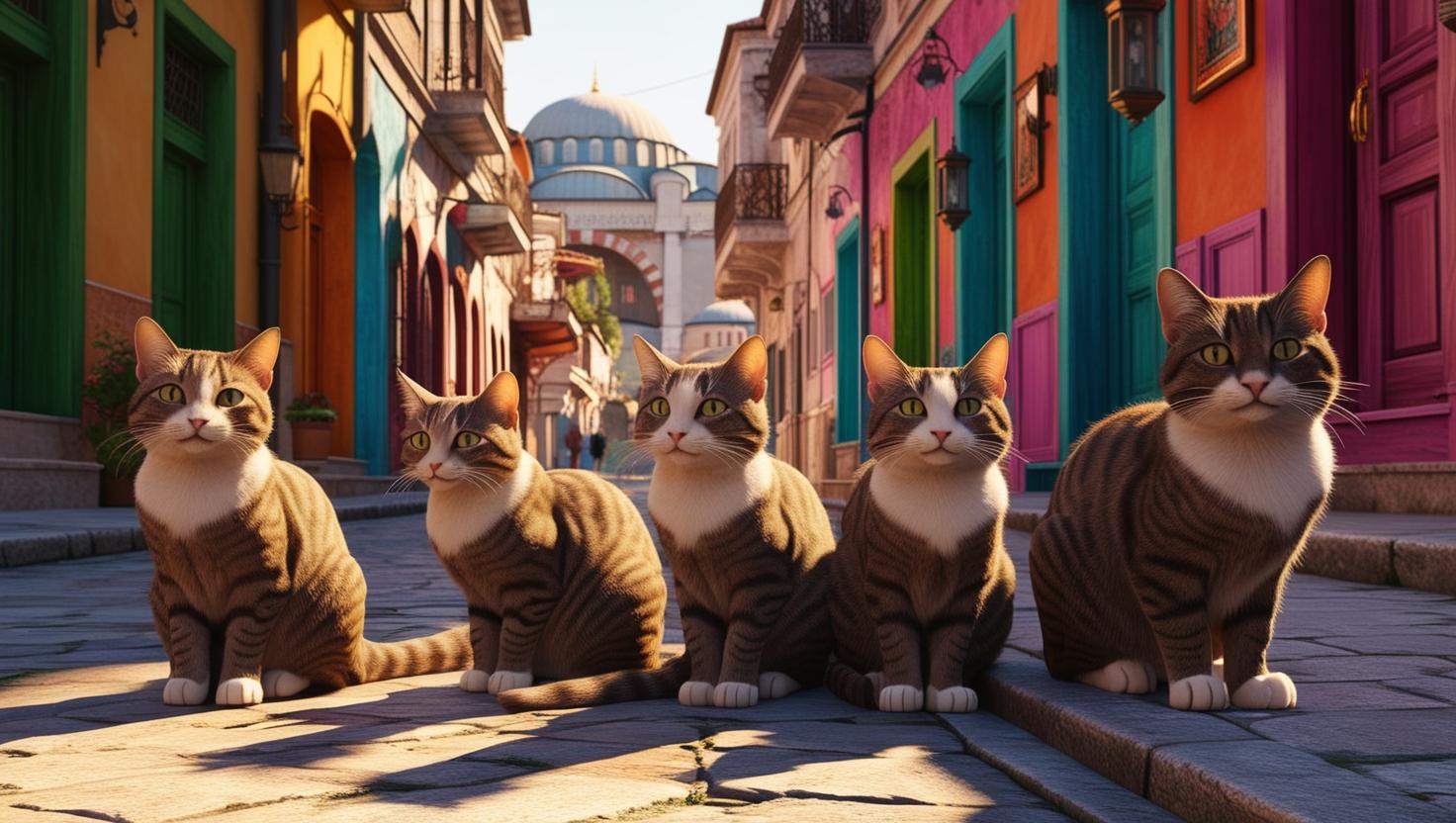 Cat Footprints in the Historical Streets of Istanbul